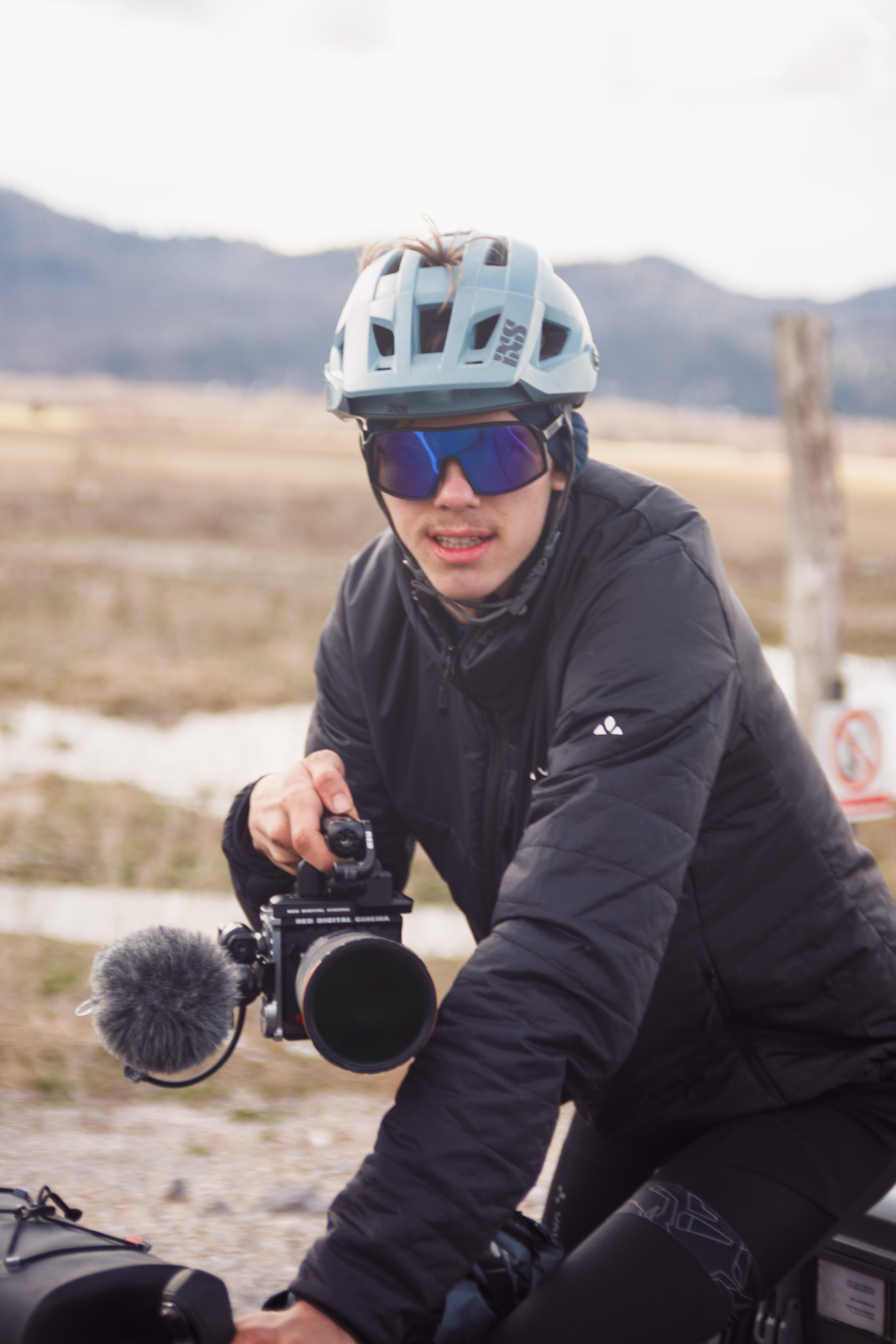 Joel Dietenhofer filming from a bike